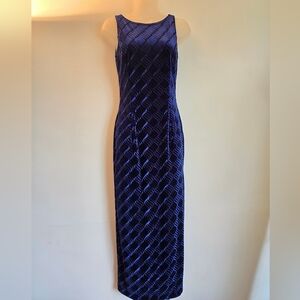 1990s Vintage Jessica McClintock Gunne Sax Velvet Gown - Made in USA - Size 3/4